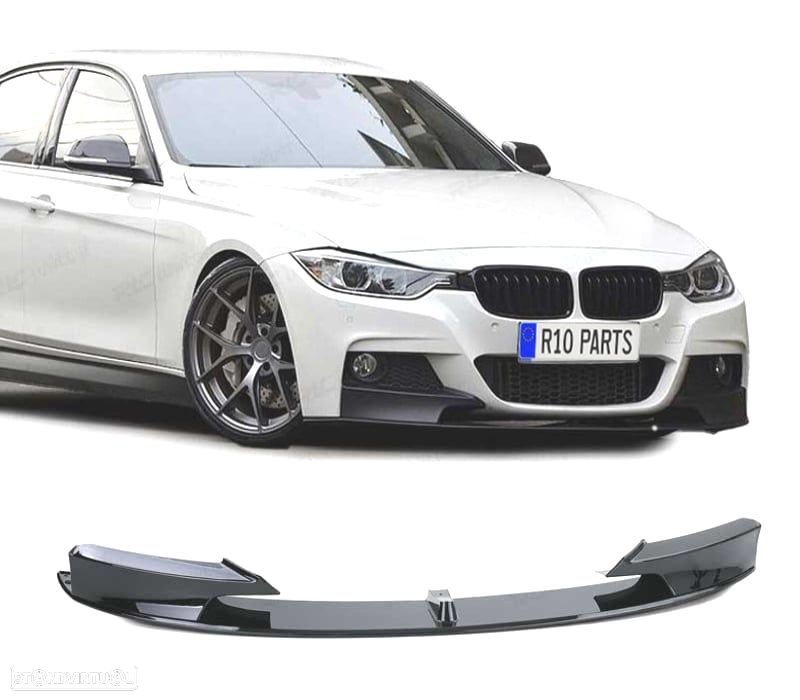 SPOILER FRONTAL BMW F30 F31 LOOK M PERFORMANCE PRETO BRILHO - 1