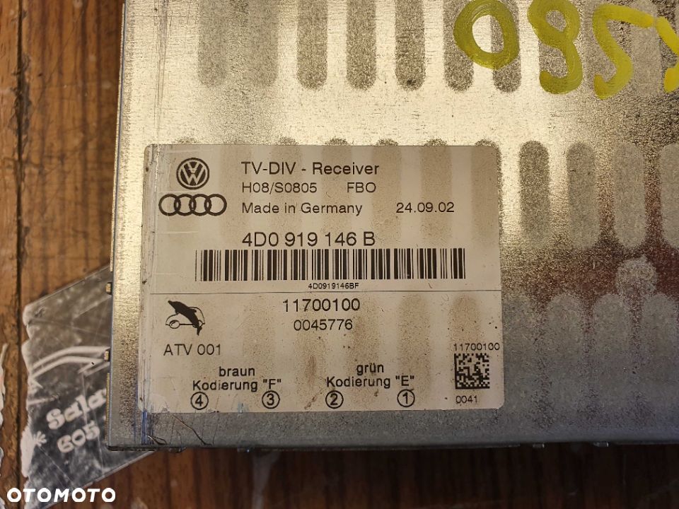 Modul 4D0919146B Sterownik Komputer Tuner TV Odbiornik Audi A3 A4 A6 A8 - 5