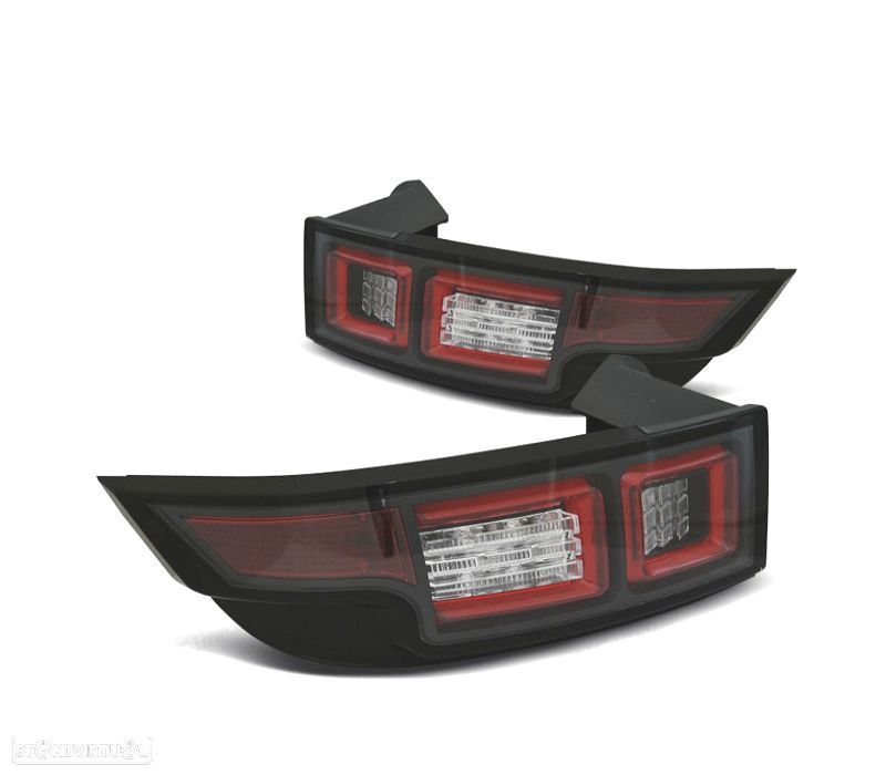 FAROLINS TRASEIROS RANGE ROVER EVOQUE LIGHT BAR FUNDO PRETO FUMADO - 1