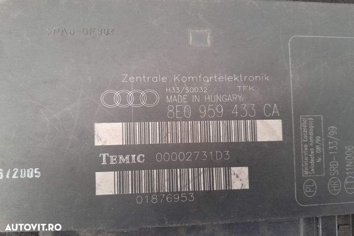 Modul confort 8E0959433CA 8E0959433CA Audi A4 B7 [2004 - 2008] Avant - 3