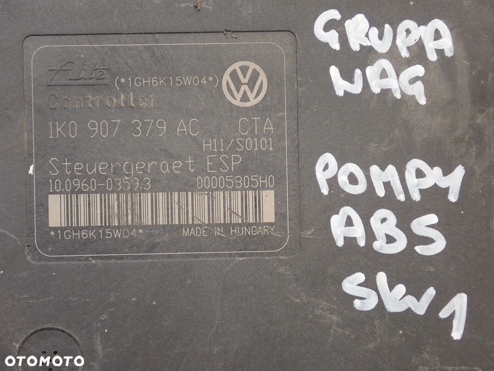 POMPA ABS - 1K0907379AC, 3Q0907379AA, 1K0907379BG, 7H0907379R, 1K0907379Q, 8R0907379L, 3Q0907379AB, 8E0927317E - 2
