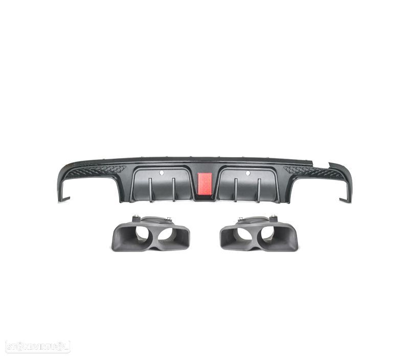 DIFUSOR TRASEIRO MERCEDES C205 15-21 LOOK BRABUS PRETO BRILHANTE - 2