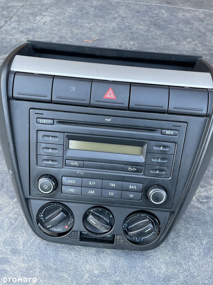 RADIO VW RCD200 FOX POLO SHARAN MP3 + KOD 5Z0035152ER RAMKA KONSOLI PANEL NAWIEWU - 1