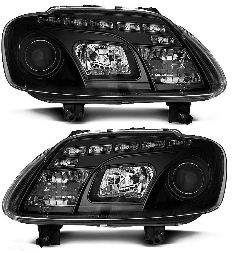 Reflektor Lampa kpl Diody Soczewka Black Czarne VW Touran 1t Caddy III 3 2k - 1