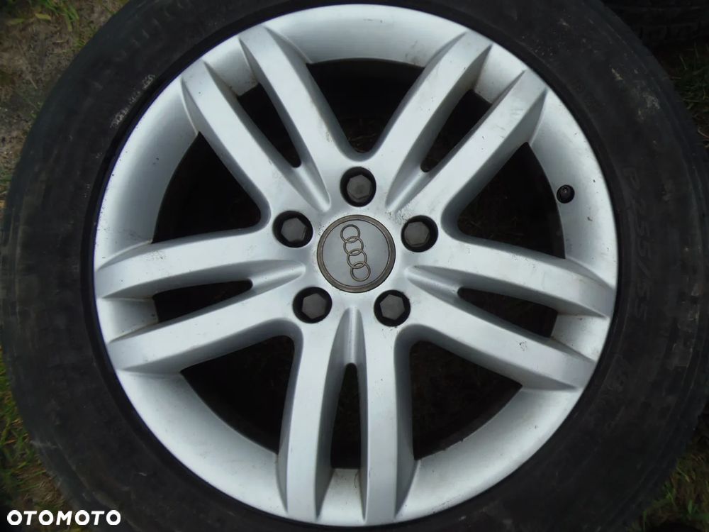 KOMPLET ALUFELG KOŁA Z DEKIELKAMI ŚRUBY W ZESTAWIE  18" 255/55 5X130 AUDI Q7 ORYGINALNE - 2
