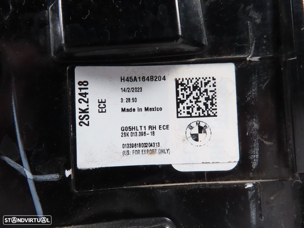 Farolim Direito/Trás Usado / Original BMW X5 (G05) 63215A164B2 - 4