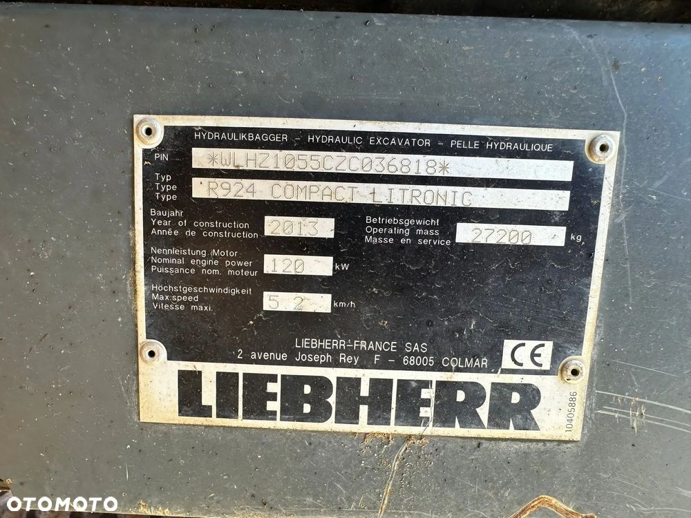 Liebherr R924 Compact Litronic, Koparka gąsienicowa, 2013rok, 163KM - 20