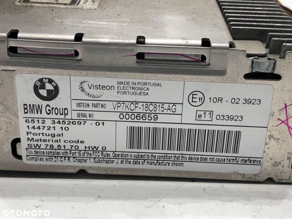 RADIO  MINI MINI (R56) 2005 - 2014 Cooper 88 kW [120 KM] benzyna 2006 - 2012 3452697 - 5