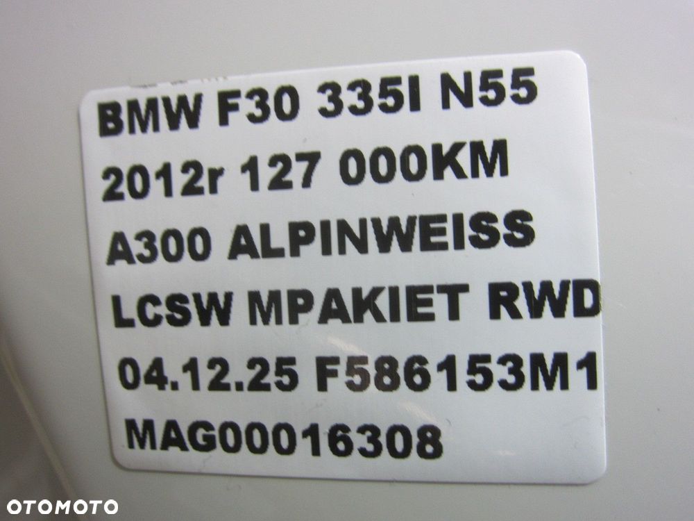 BMW 3 F30 ZDERZAK PRZEDNI PRZÓD M-PAKIET BIAŁY A300 ALPINWEISS 51118067951 - 16