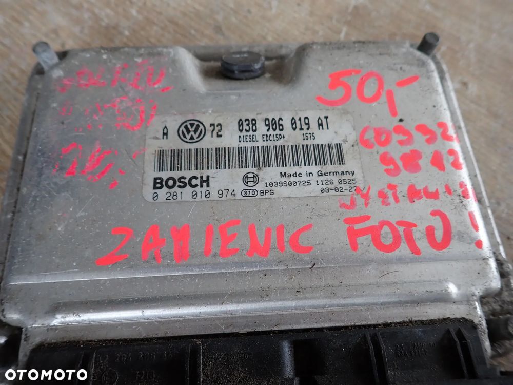 VW GOLF IV 1.9 TDI KOMPUTER SILNIKA 038906019AT - 2