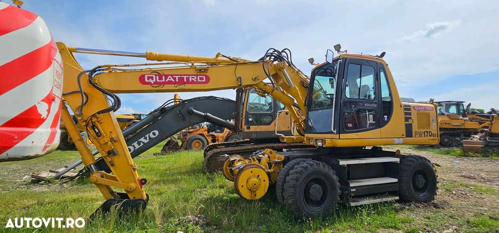 Komatsu PW 170 ES Excavator pe roți , cale ferata - 1
