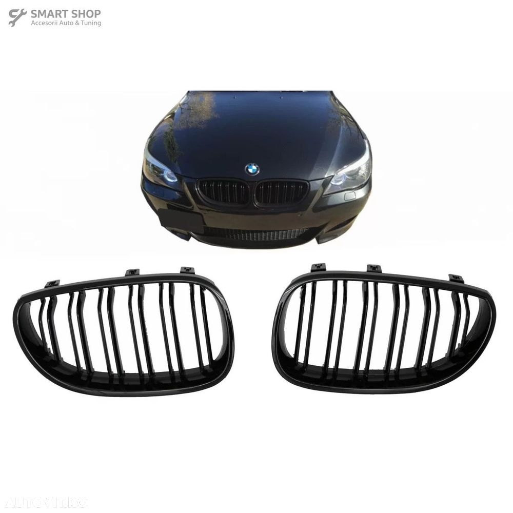 Grile Centrale BMW 5 Series E60 E61 (2003-2009) Negru Lucios M Design - 6