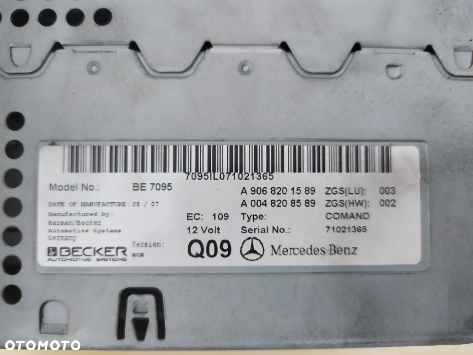 MERCEDES 639 viano vito sprinter 906 radio command nawigacja A 9068201589 BE7095 - 9