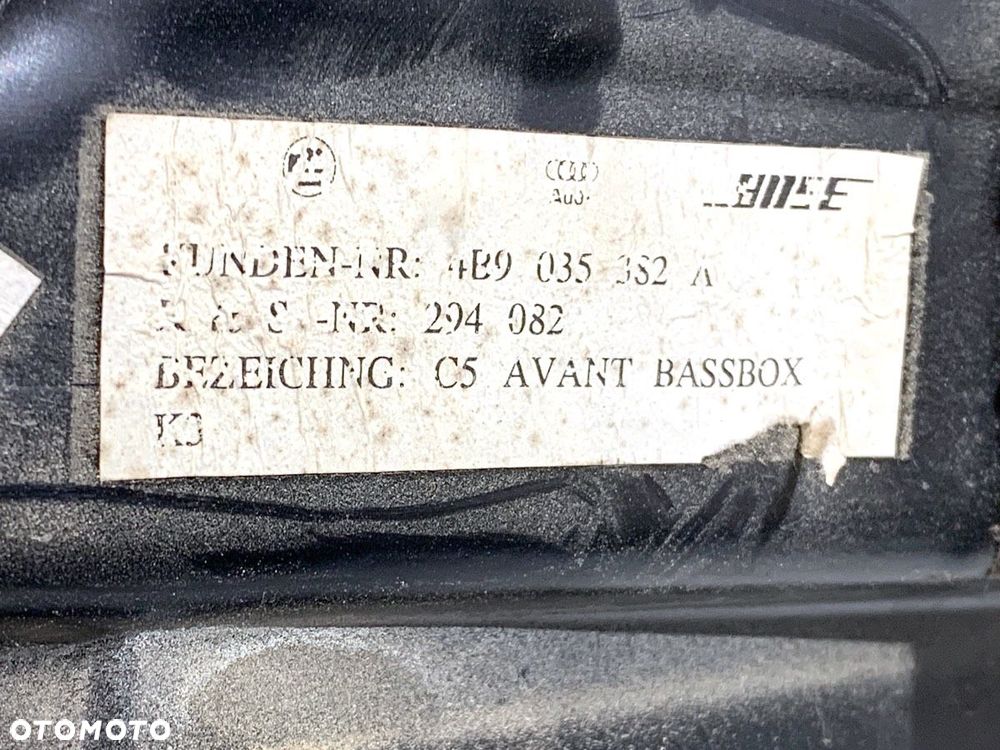 SUBWOOFER  AUDI ALLROAD C5 (4BH) 2000 - 2005 2.7 T quattro 184 kW [250 KM] benzyna 2000 - 2005 - 4