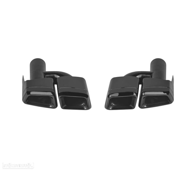 PONTEIRAS DE ESCAPE MERCEDES W204 11-14 W212 06-13 W221 05-13 C218 10-18 ASPECTO AMG PRETO - 2