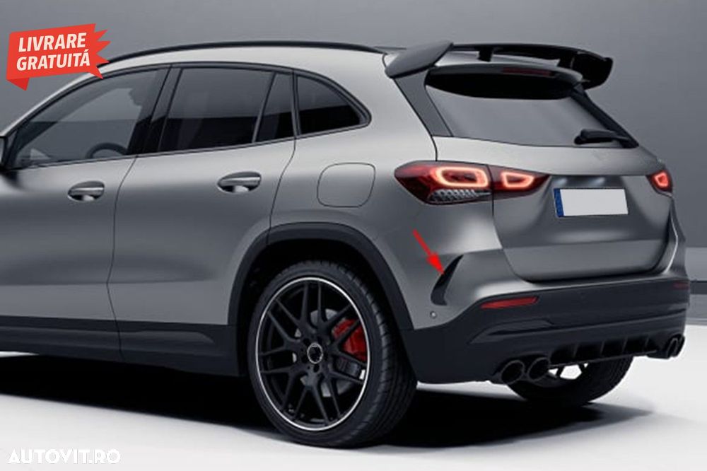 Ornamente Bara Spate Flapsuri Negru Lucios Mercedes GLA SUV H247 (2020+) Sport Lin- livrare gratuita - 8