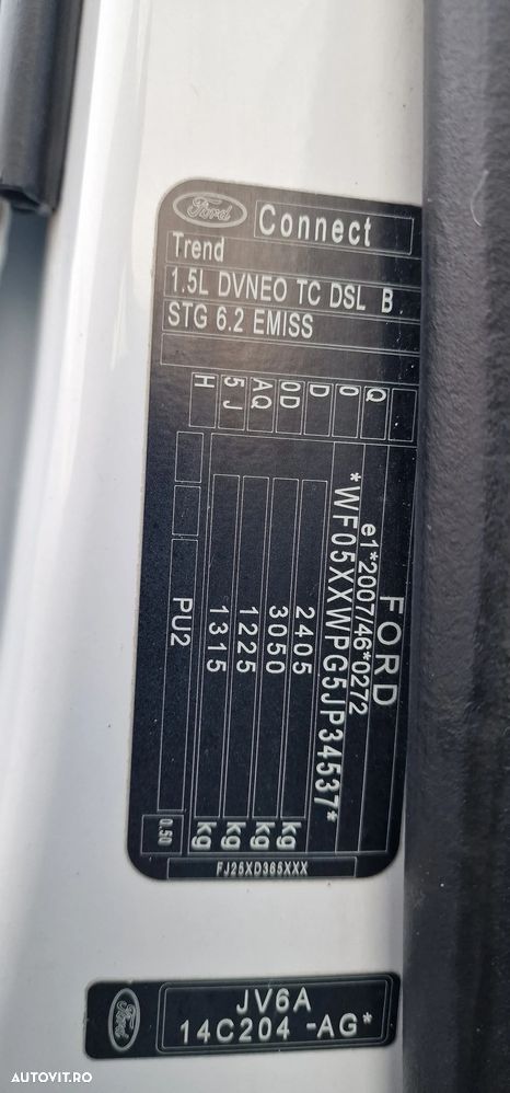 Ford TRANSIT Connect, maxi - mixt VAN, L2, 1.5 tdci, 100 CP, 5 loc si marfa, NAVI, Clima, camera, euro 6c, 201.000 km,  10/2018 (serie 2019) - 15