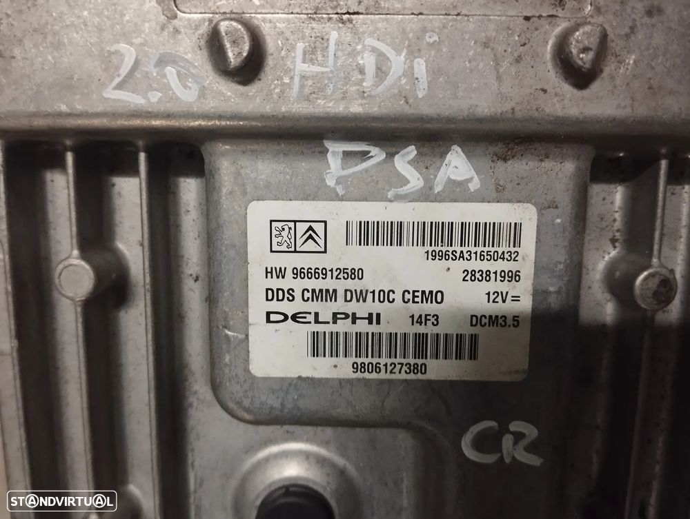 UNIDADE // CENTRALINA DO MOTOR PEUGEOT 508 / CITROEN C5 III / JUMPY / EXPERT 2.0HDI 9666912580 28381996 9806127380 - 4