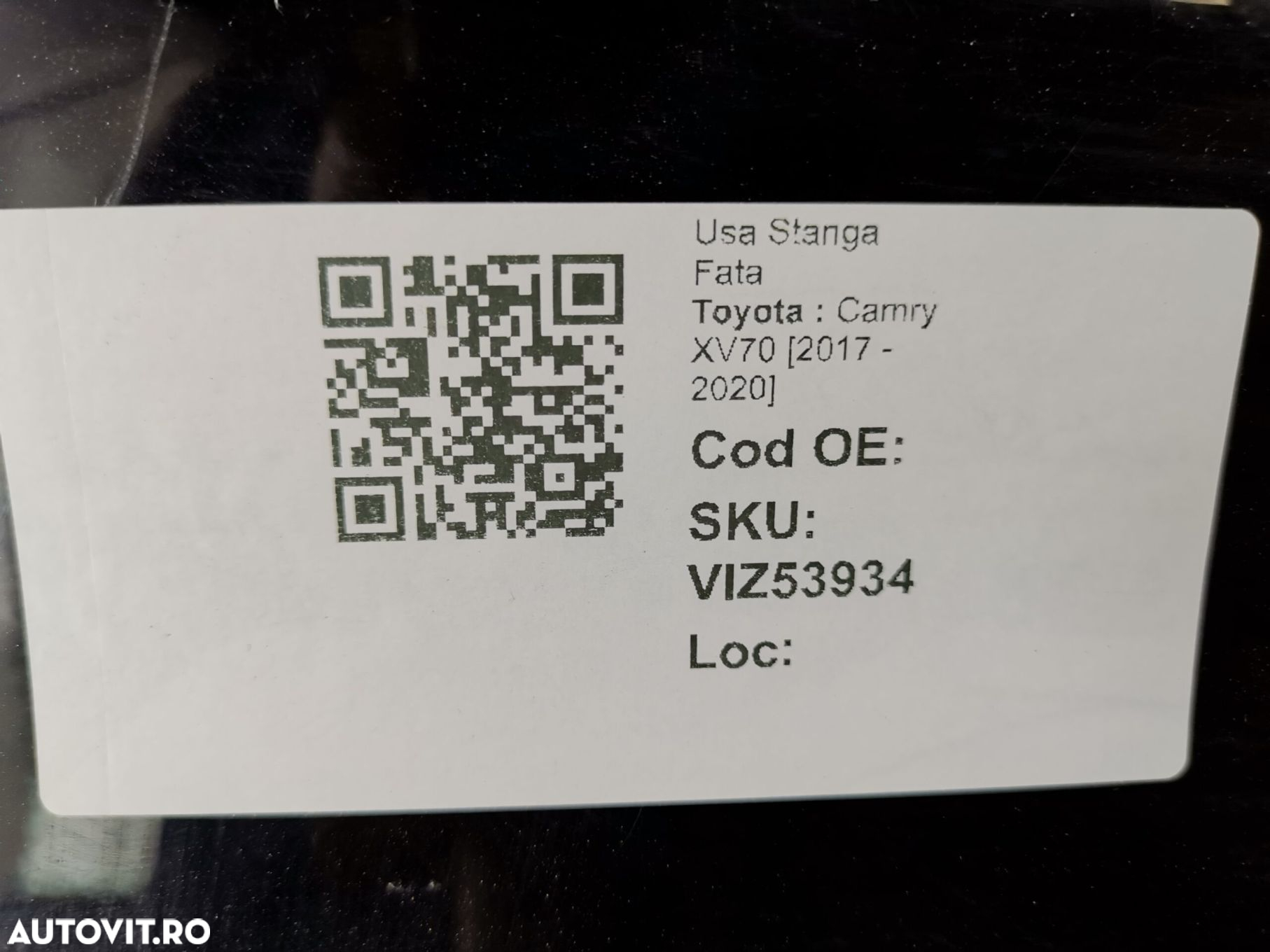 Usa Stanga Fata Toyota  Camry XV70 [2017 - 2020] Originala In Stare Bu - 8