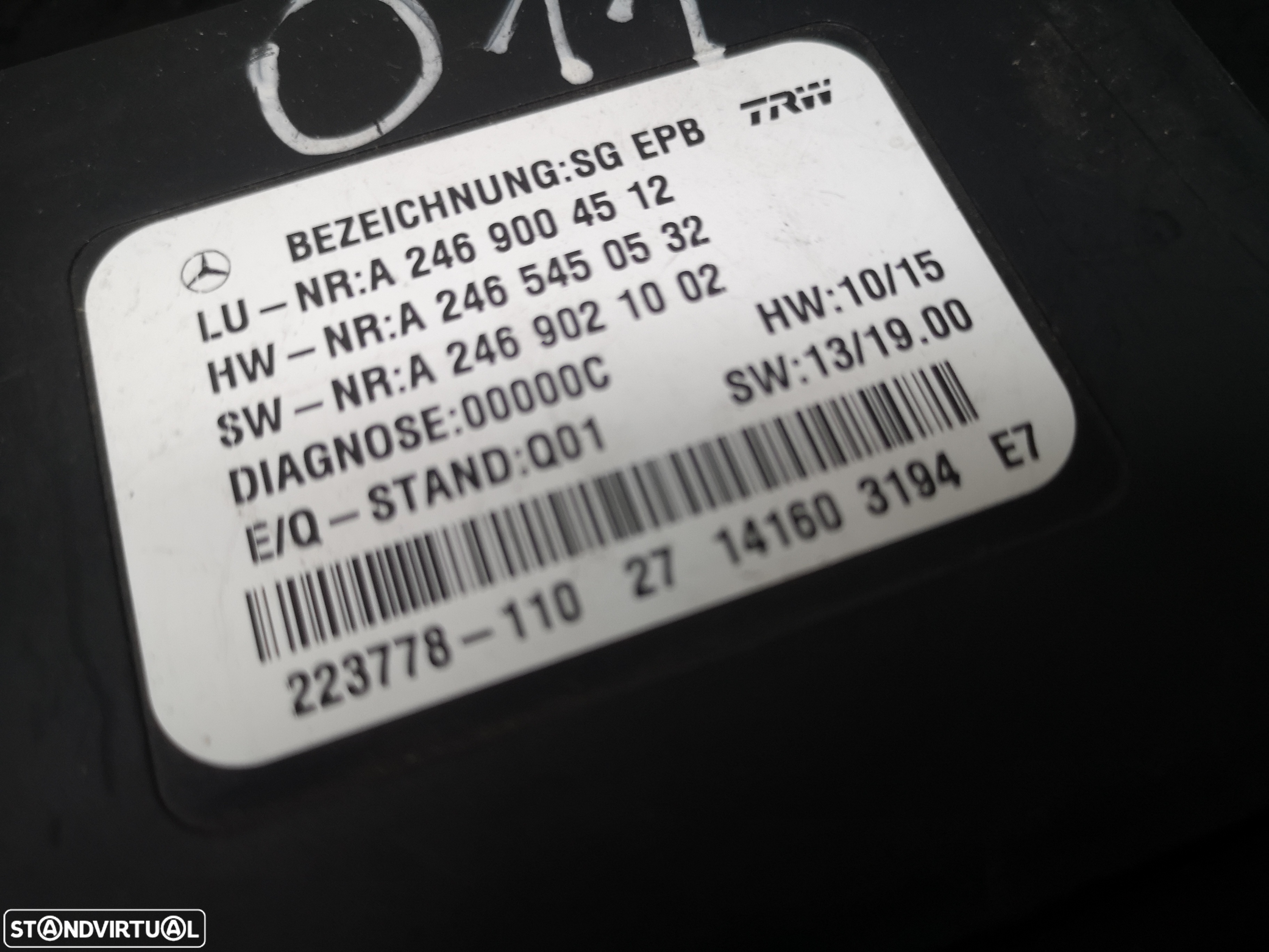Centralina Módulo travão de mão Mercedes class a b cla gla W117 W176 w246 2014-2017 (2x no estoque) - 4