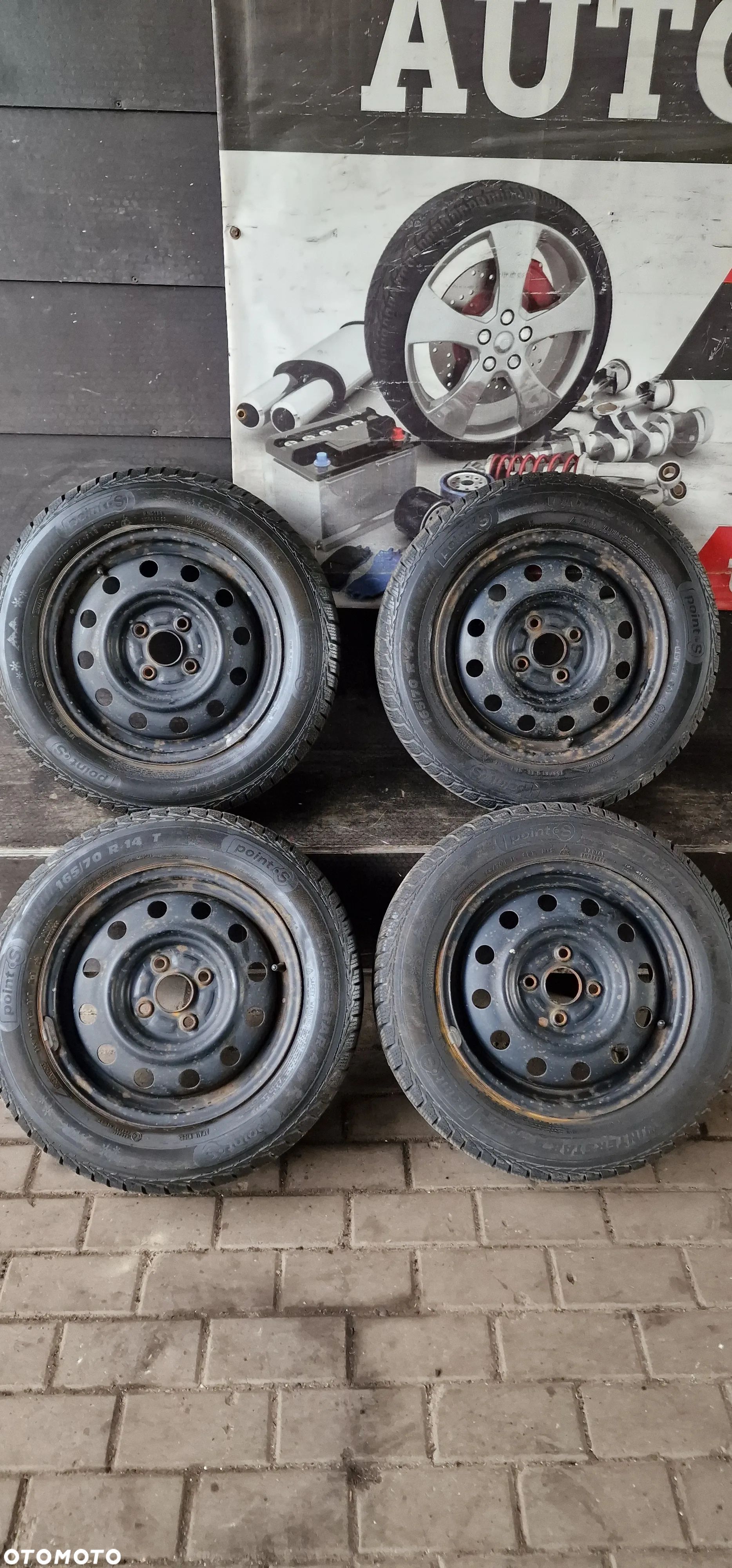 Felgi stalowe+OPONY Zimowe PointS 165/70 14' Suzuki Swift 4X100 ET45 - 1