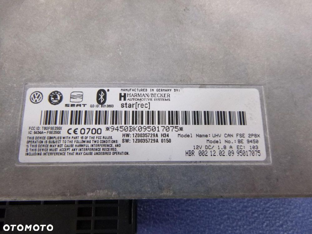 SKODA OCTAVIA II LIFT MODUŁ INTERFACE HARMAN BECKER 1Z0035729A - 2