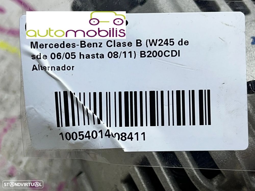 Alternador MERCEDES-BENZ B-CLASS (W245) B 200 CDI Ref. A6401540402 - NO. 50293 - 5