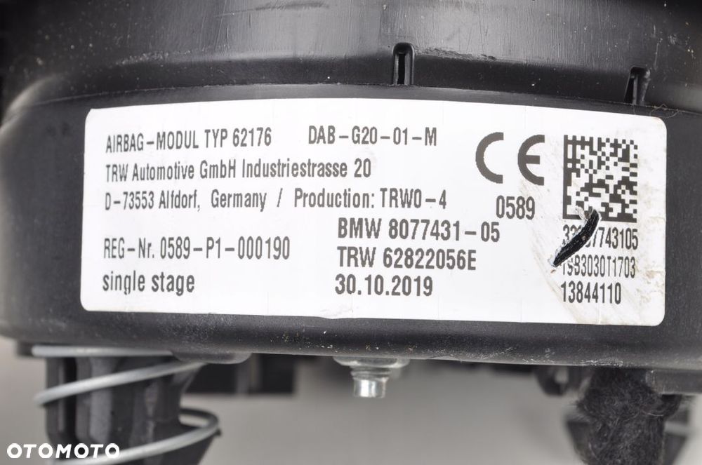 BMW G20 PODUSZKA KIEROWCY AIRBAG 8077431 - 5
