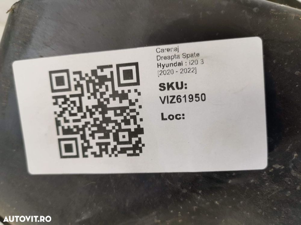 Carenaj Dreapta Spate Hyundai  i20 3 2020 2021 2022 Original In Stare - 8