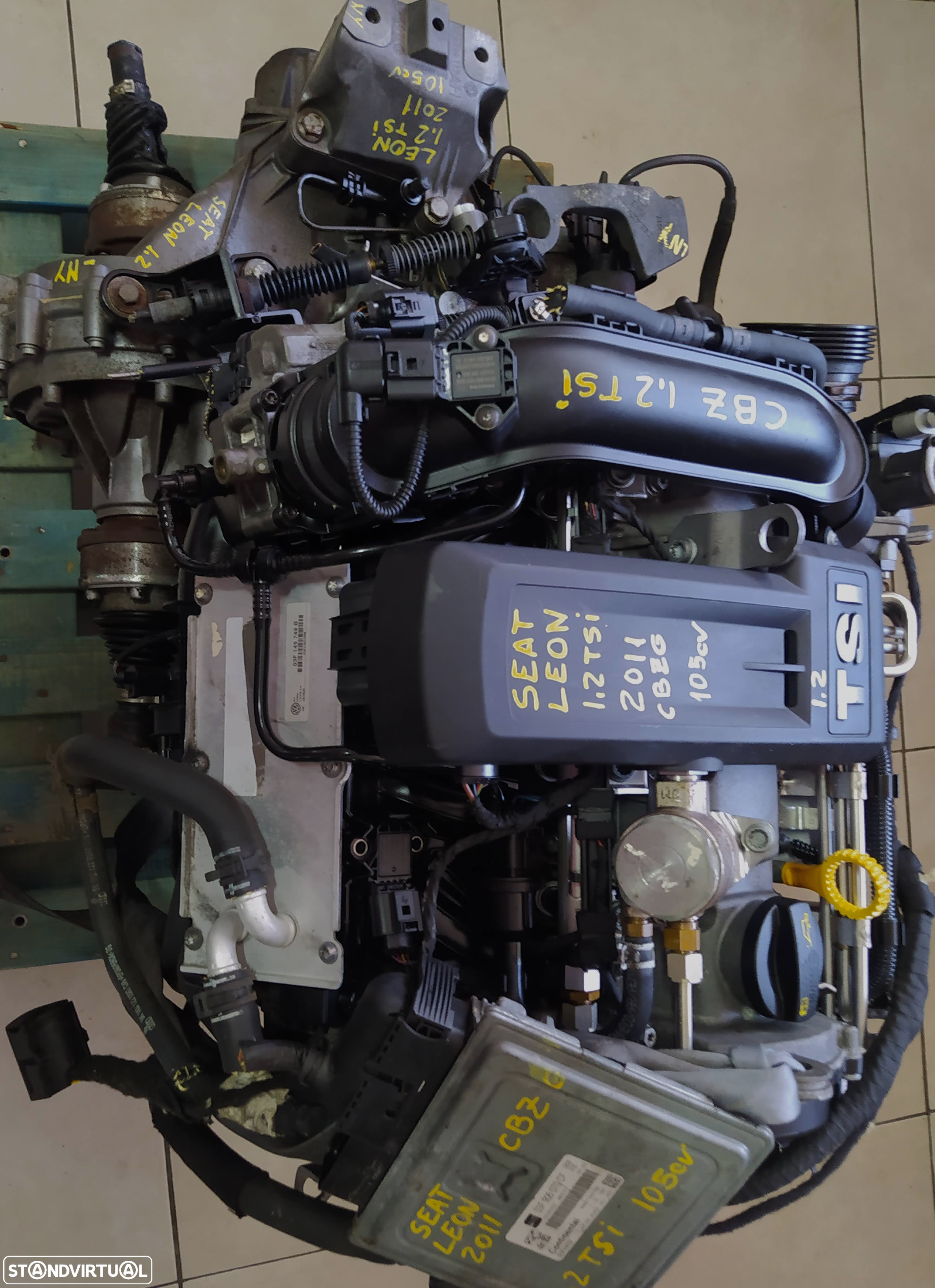 Motor seat leon 1.2TSI 105cv CBZ gasolina caixa 6 velocidades LNY - 5