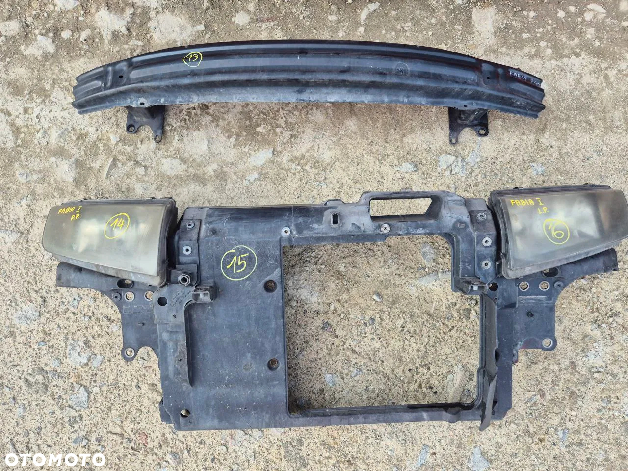 SKODA FABIA I ZDERZAK ZŁOTY ZIELONY KLAPA BŁOTNIK REFLEKTOR LAMPA PAS PRZEDNI WZMOCNIENIE - 16