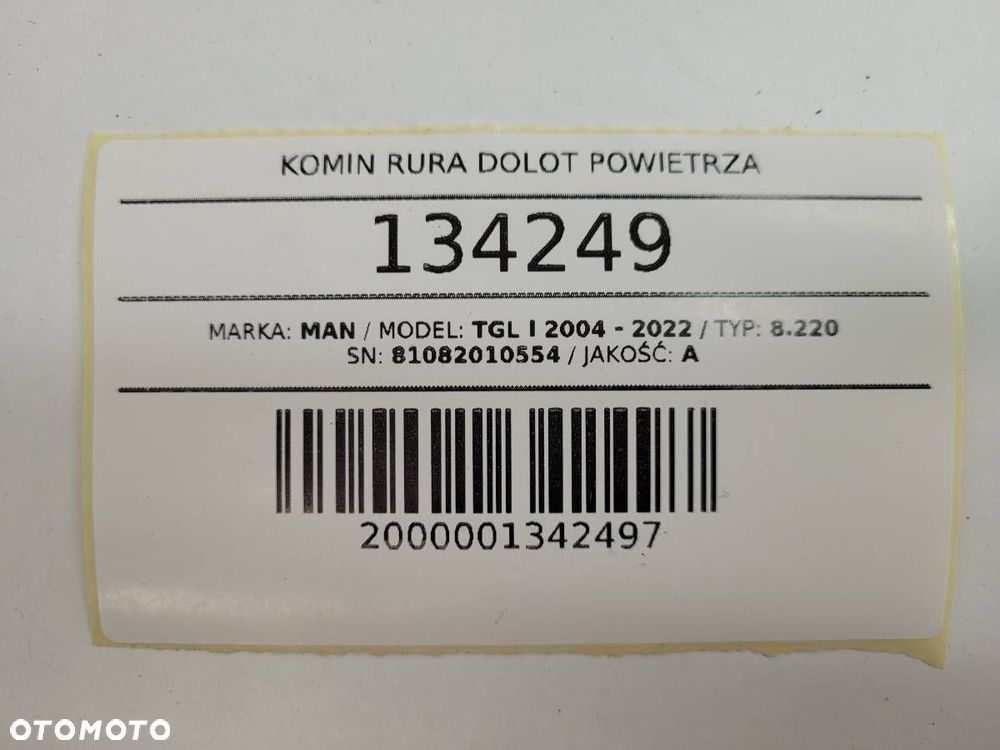 KOMIN RURA DOLOT POWIETRZA MAN TGL I 8.220 81082010554 ORYGINAŁ - 9