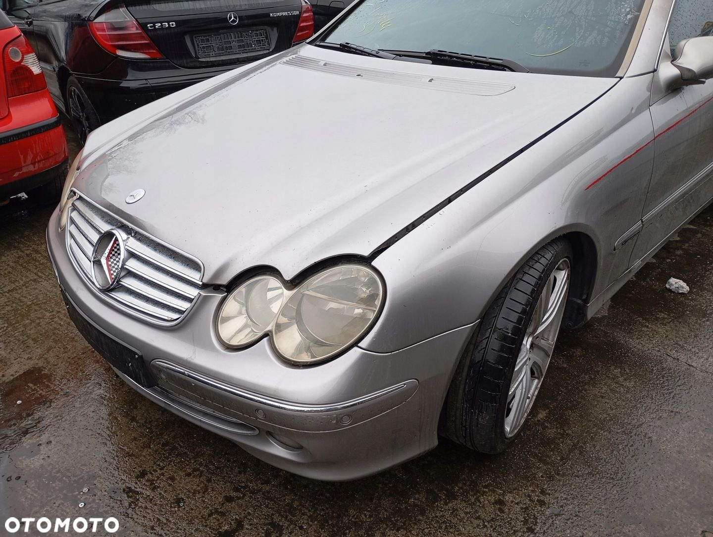 MERCEDES CLK C209 W209 A209 PRZÓD ZDERZAK BŁOTNIK MASKA LAMPA SREBRNY 723 - 4