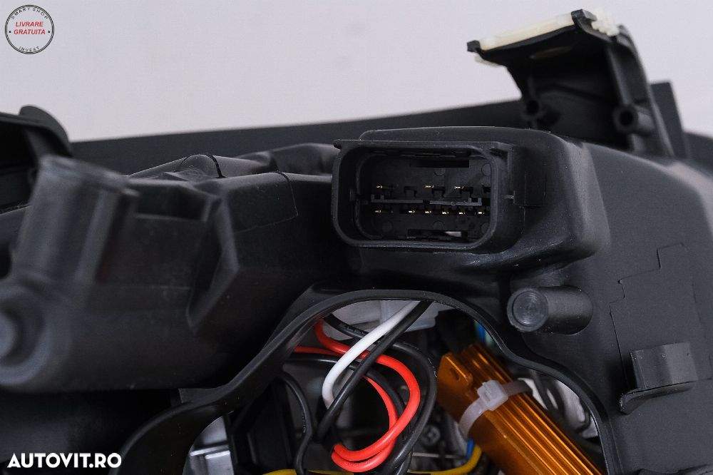 Faruri Angel Eyes BMW Seria 3 E90 Sedan E91 Touring (03.2005-2011) Negru- livrare gratuita - 9