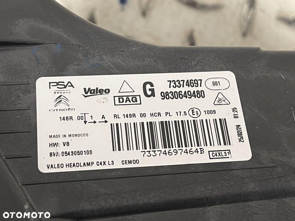CITROEN C4 III 20-25 LAMPA LEWA PRZEDNIA LEWY PRZÓD FULL LED VISION EUROPA 73374697 9830649480 - 4