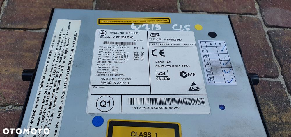 radio nawigacja mercedes cls w219 lift 2119060700 - 2
