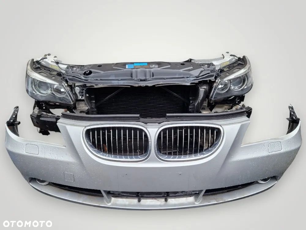 BMW 5 E60 E61 ZDERZAK PRZEDNI PRZÓD XENON KSENON LAMPY LAMPA PRZEDNIA XENON KSENON CHŁODNICE WZMOCNIENIE CZOŁOWE - 1