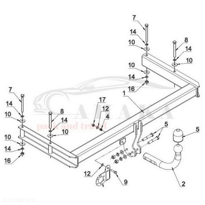 Hak Holowniczy Odkręcany Do Vw Volkswagen Passat B5 Variant Kombi 2000-2005 - 5