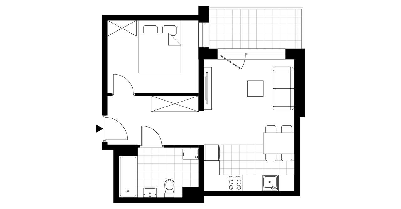 2-pokojowe mieszkanie 37m2 + balkon - Pełny obrazek: 4/15