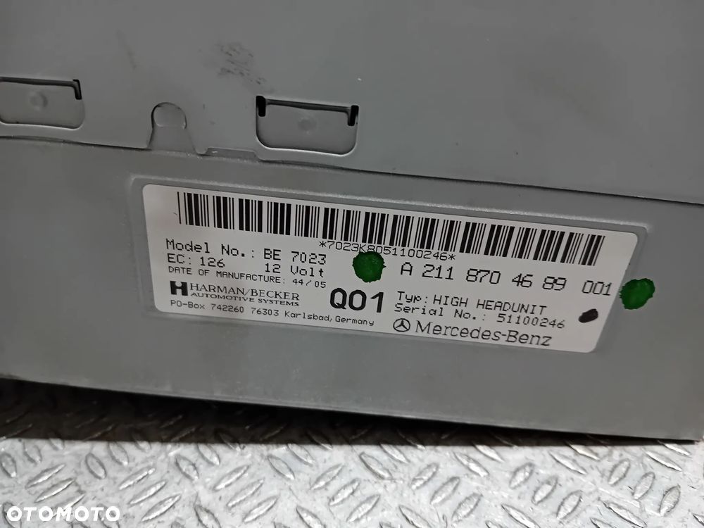 radio nawigacja Mercedes Benz E-klasa 2006  A218704689 - 2