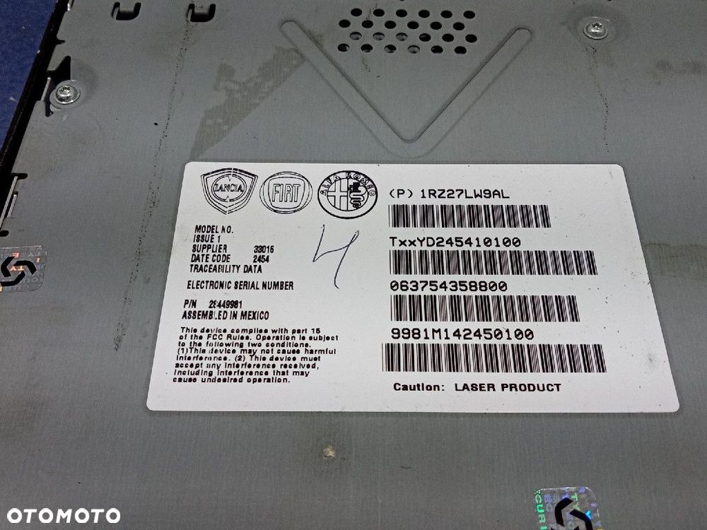 FIAT 500 500E I RADIO FABRYCZNE CD KOD 1RZ27LW9AL - 7