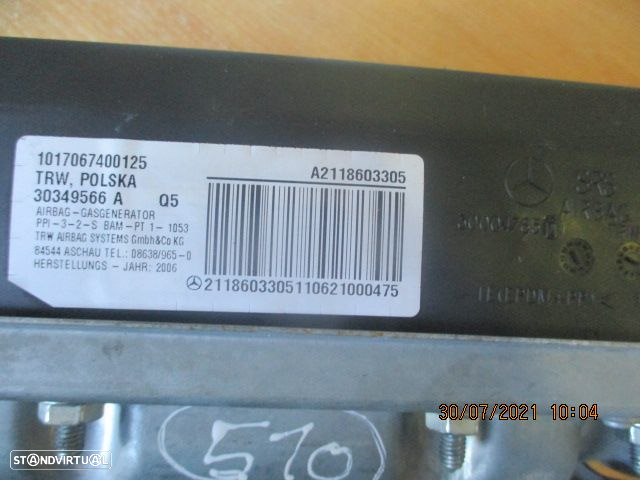 Airbag Passageiro A2118603305 MERCEDES W211 SW 2006 - 2