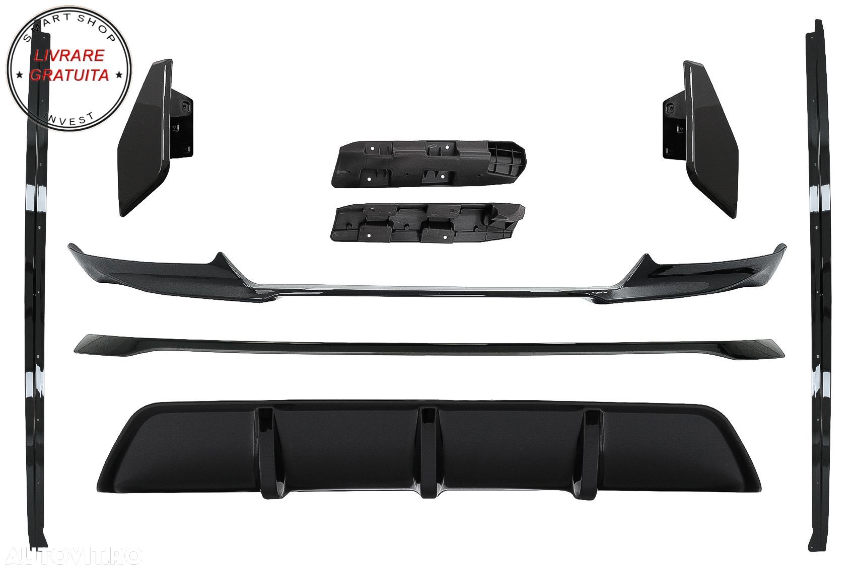 Pachet Exterior Complet Aero BMW X6 F16 LCI (2015-2019) M Technik Sport Negru Luci- livrare gratuita - 1