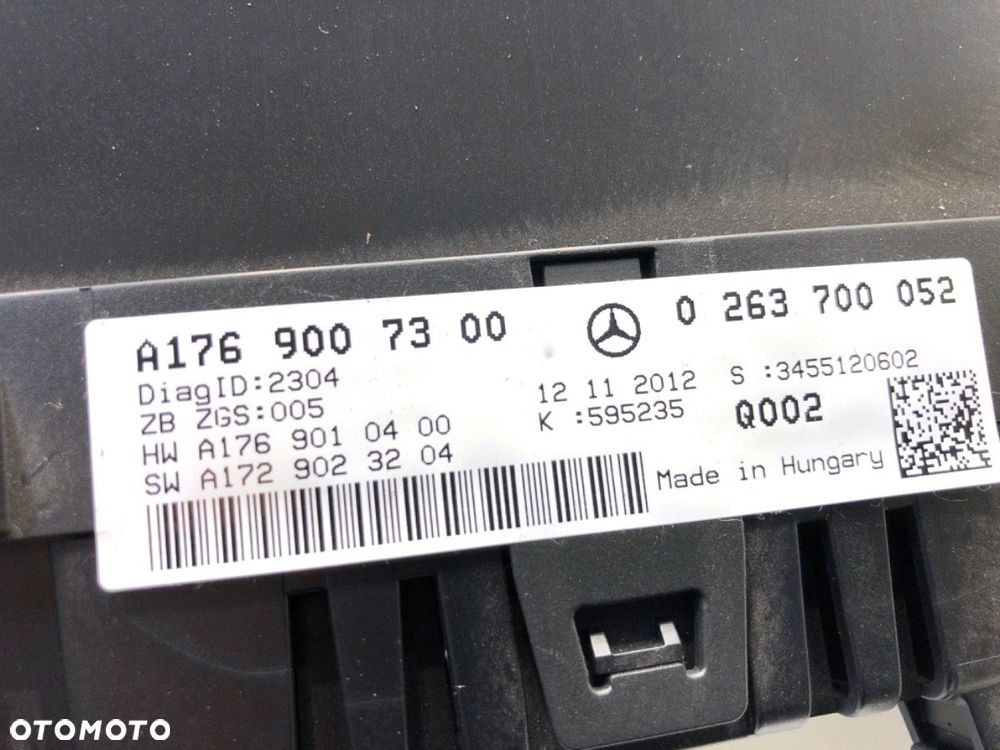 LICZNIK  MERCEDES-BENZ KLASA A (W176) 2012 - 2018 A 180 (176.042) 90 kW [122 KM] benzyna 2012 - 2018 - 5