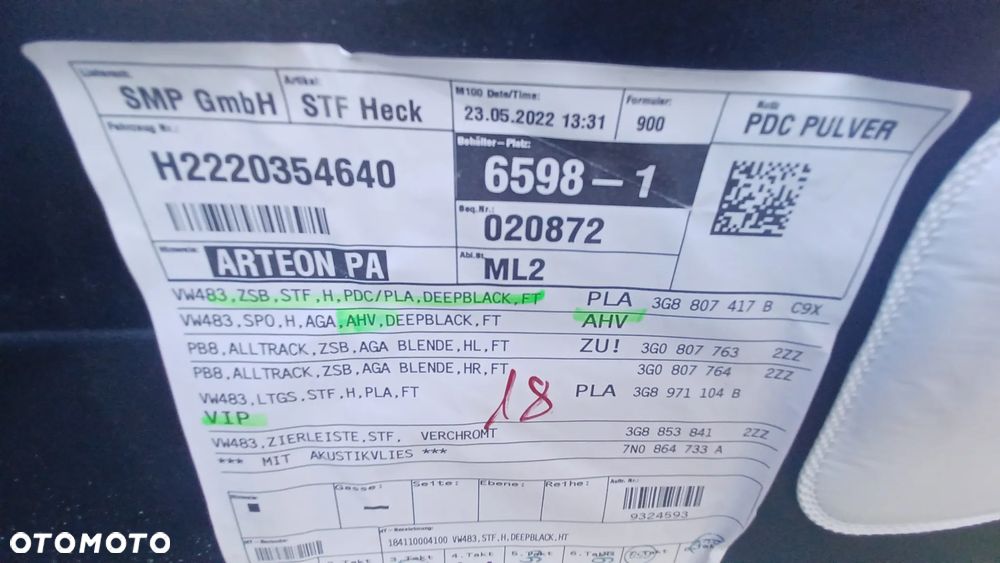 VW ARTEON ZDERZAK TYŁ R-LINE IDEALNY LC9X - 3