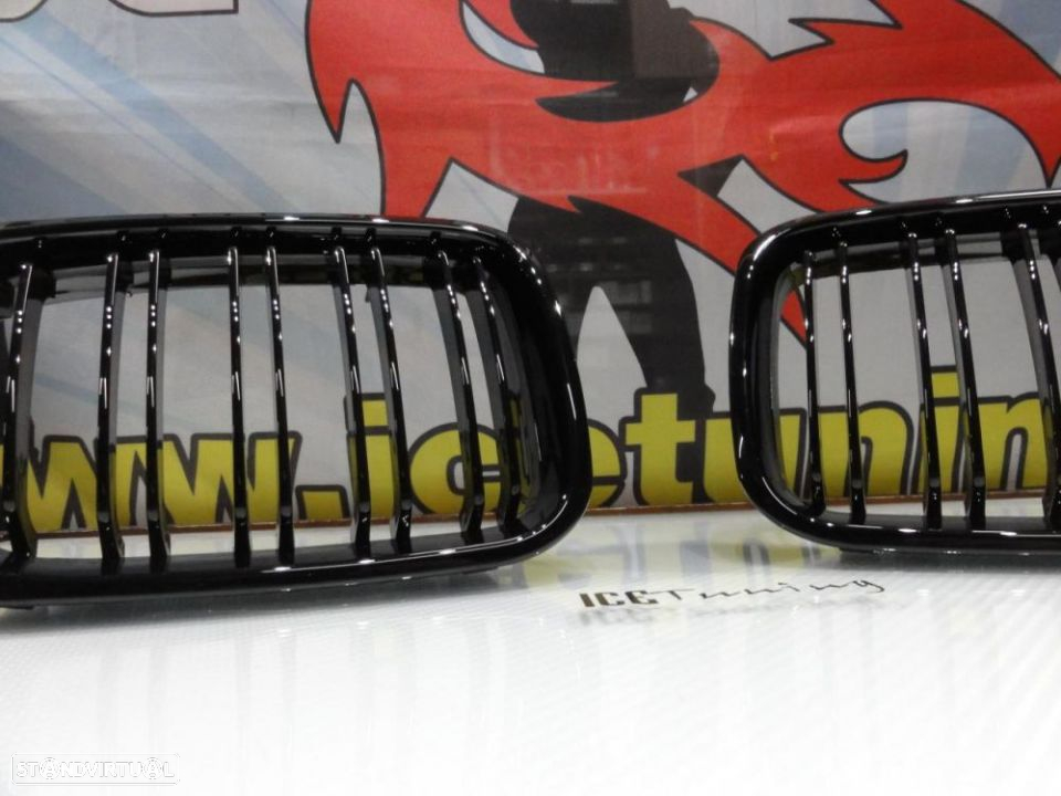 Grelha frontal em preto piano brilhante para BMW E46 98-01 M4 look / dupla lamina em plástico ABS - 6