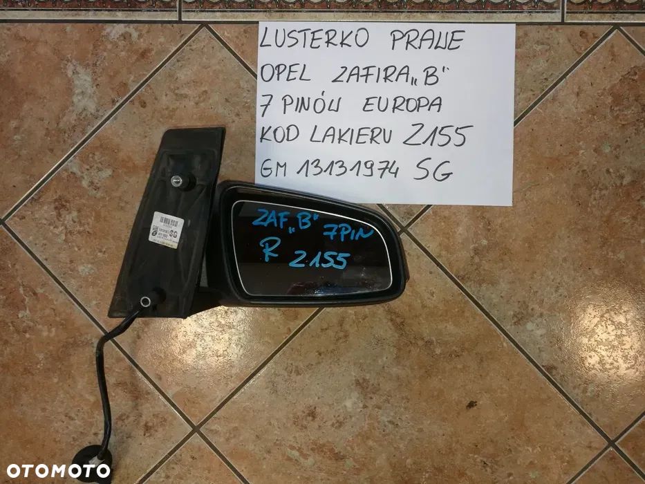 Lusterko Prawe Opel Zafira B Europa Kod Lakieru Z 155 7 Pionów