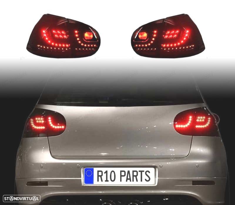 FAROLINS TRASEIROS LED VOLKSWAGEN VW GOLF 5 MK V 03-08 FUMADO ESCURECIDO FULL LED - 1