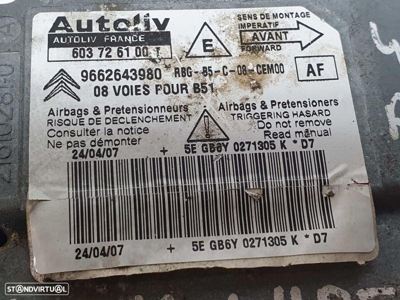 Centralina / Modulo Airbags Citroen C4 I (Lc_) - 2