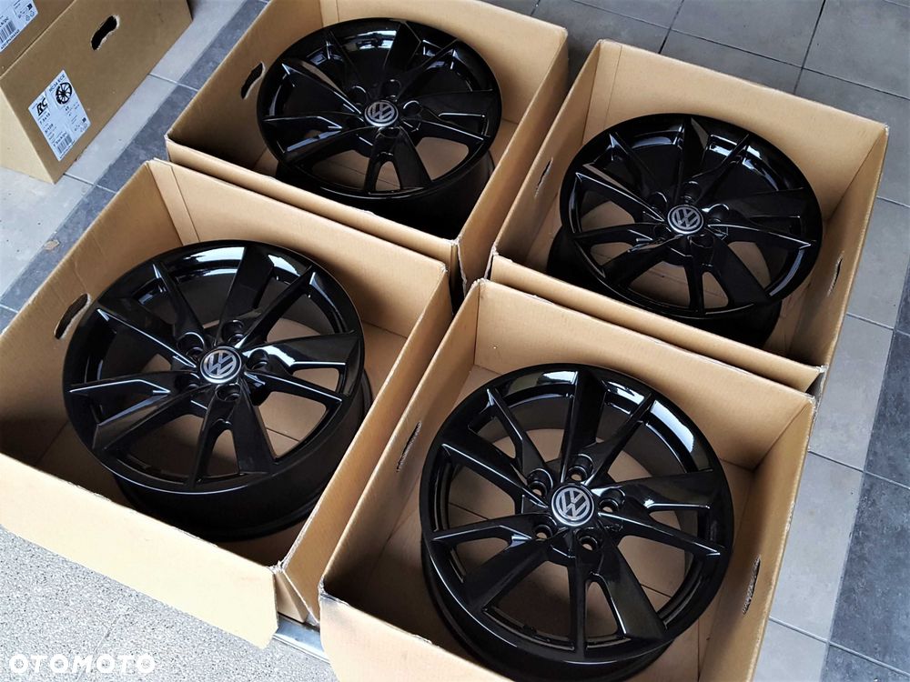 Alufelgi 16 5x112 VW Golf Passat Tiguan Jetta Touran Caddy T-Roc Nowe Oryginalne Czarne ! 740# - 6